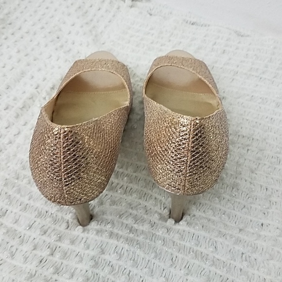 𝅺dyeables 11B peep toe shoes Sari champagne - Picture 6 of 8